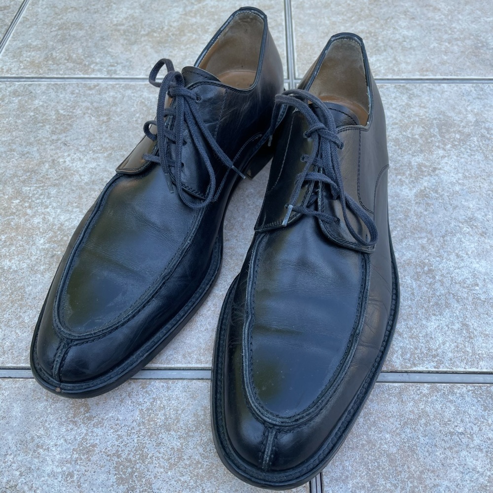 Mens CALPIERRE Black Lace-up Oxford Shoes
